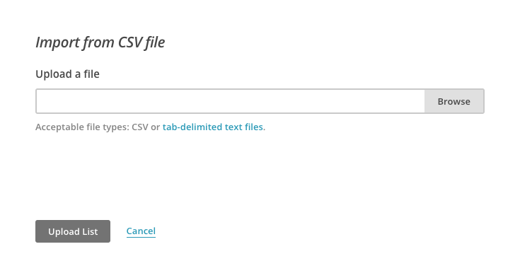 CSVファイルをアップロードする