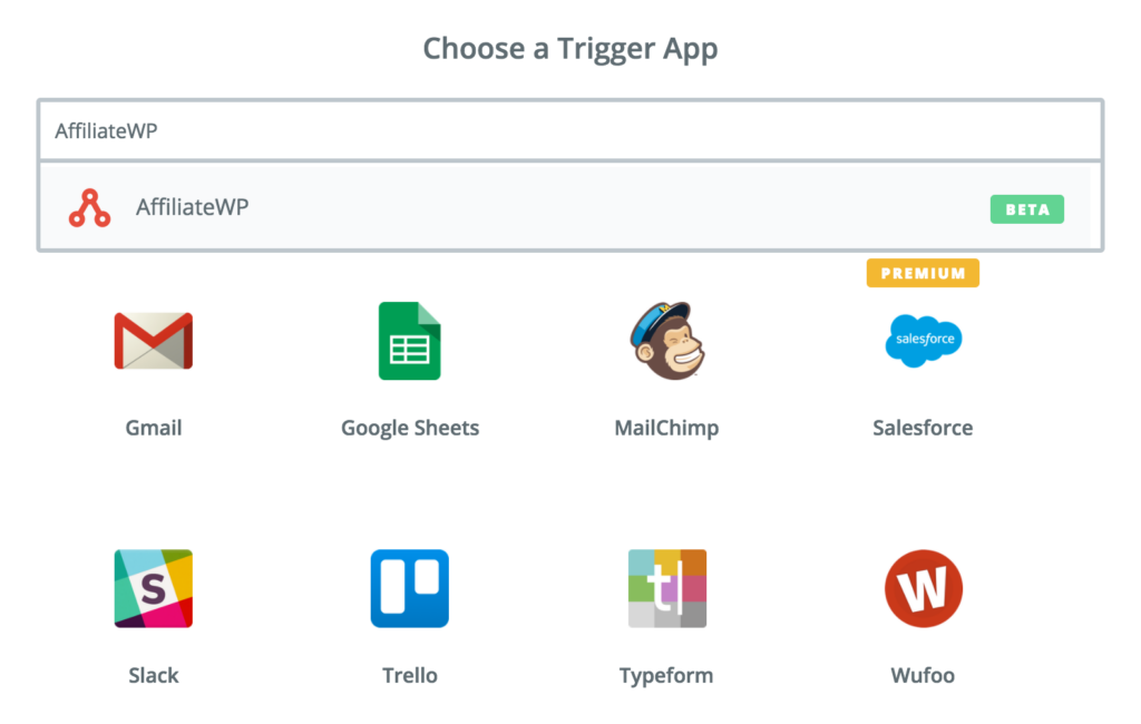 Choisissez votre application de déclenchement