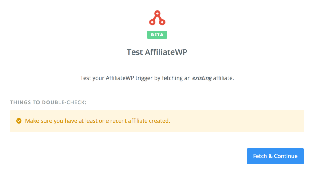 Tester la connexion d'AffiliateWP