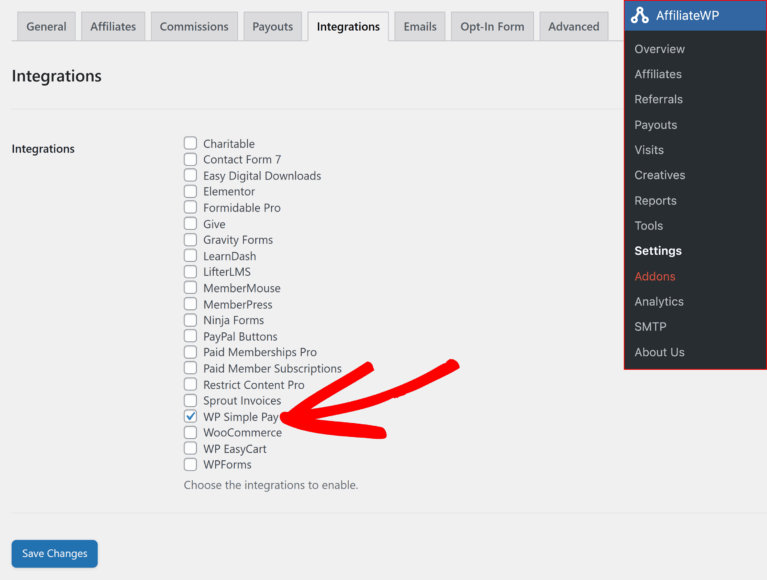 WP Simple Pay-Integration aktivieren