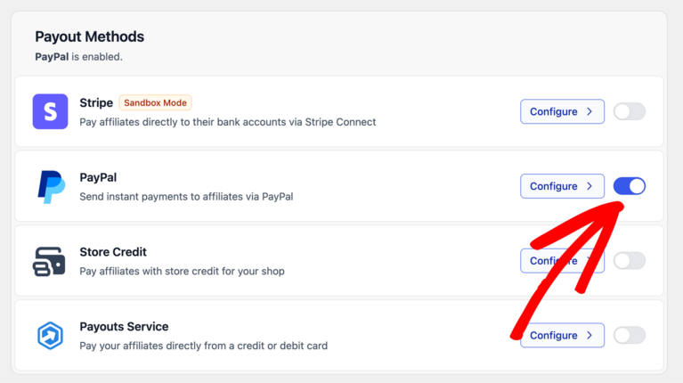 PayPalによるアフィリエイトへの支払い