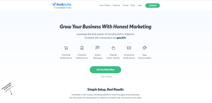 アフィリエイトプログラムのためのTrustPulse