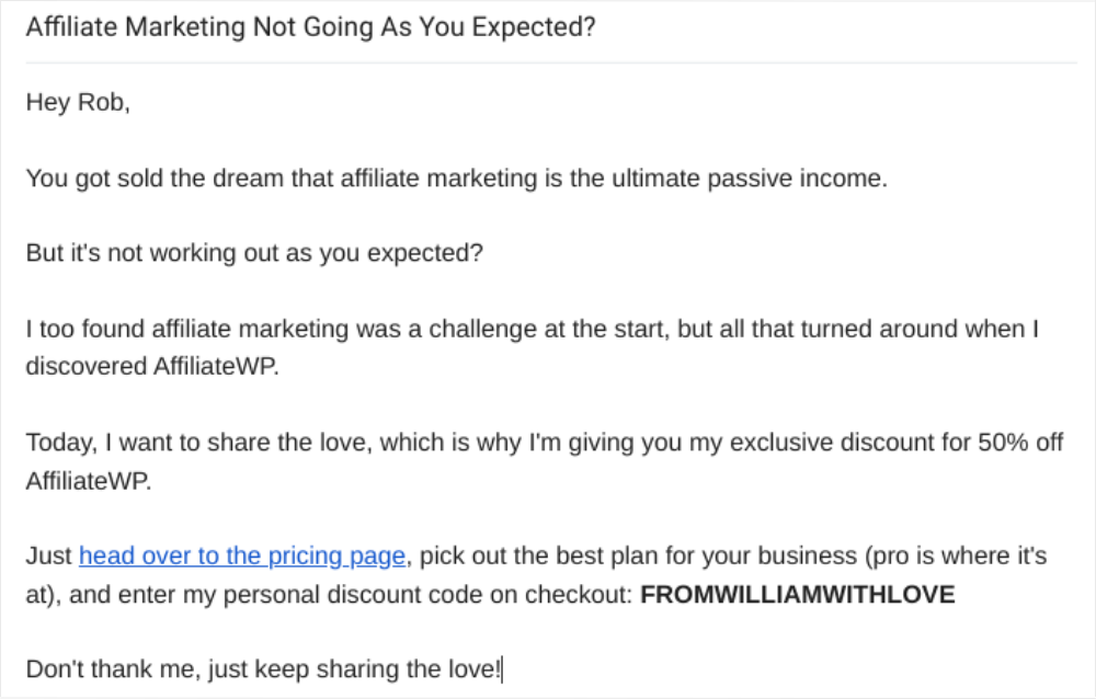 Exemple de codes promo personnalisés pour l'email marketing