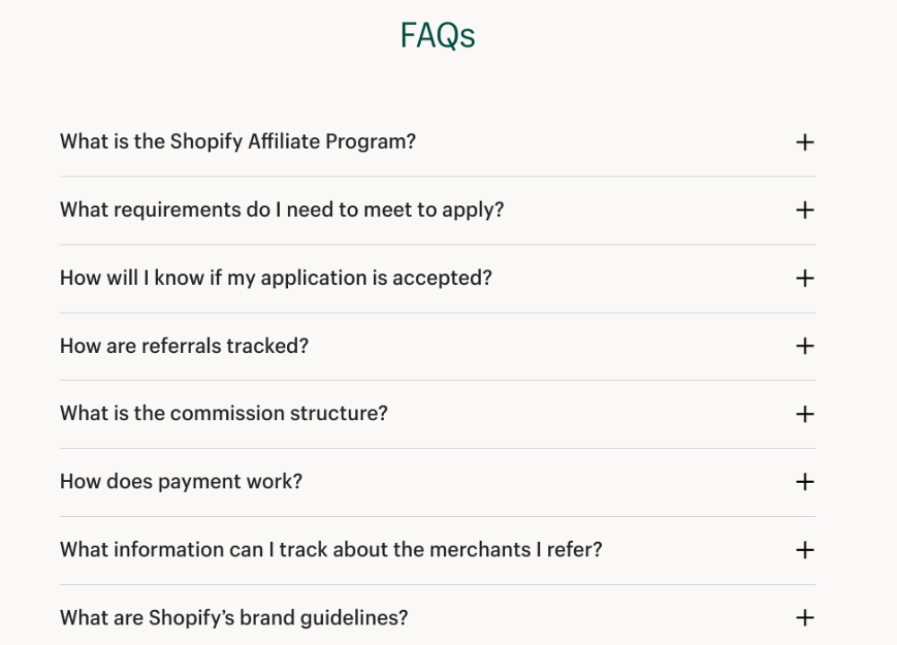 Exemples de FAQ pour la page de destination d'affiliation