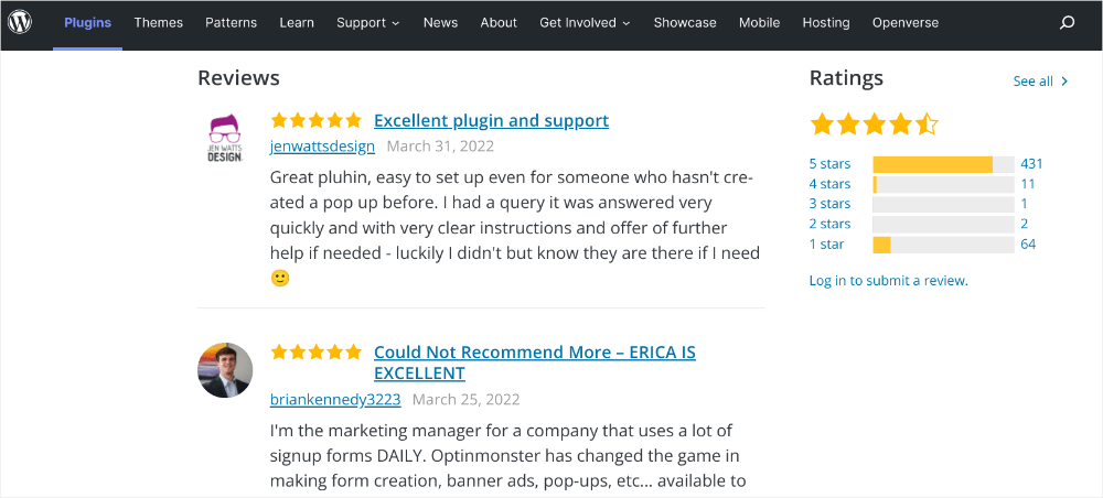 Exemple de preuve sociale pour WordPress