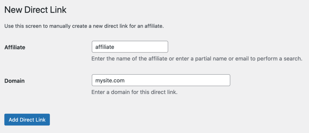 AffiliateWP ダイレクトリンク追加