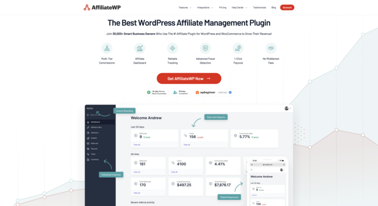 AffiliateWP : le meilleur plugin de gestion d'affiliation WordPress