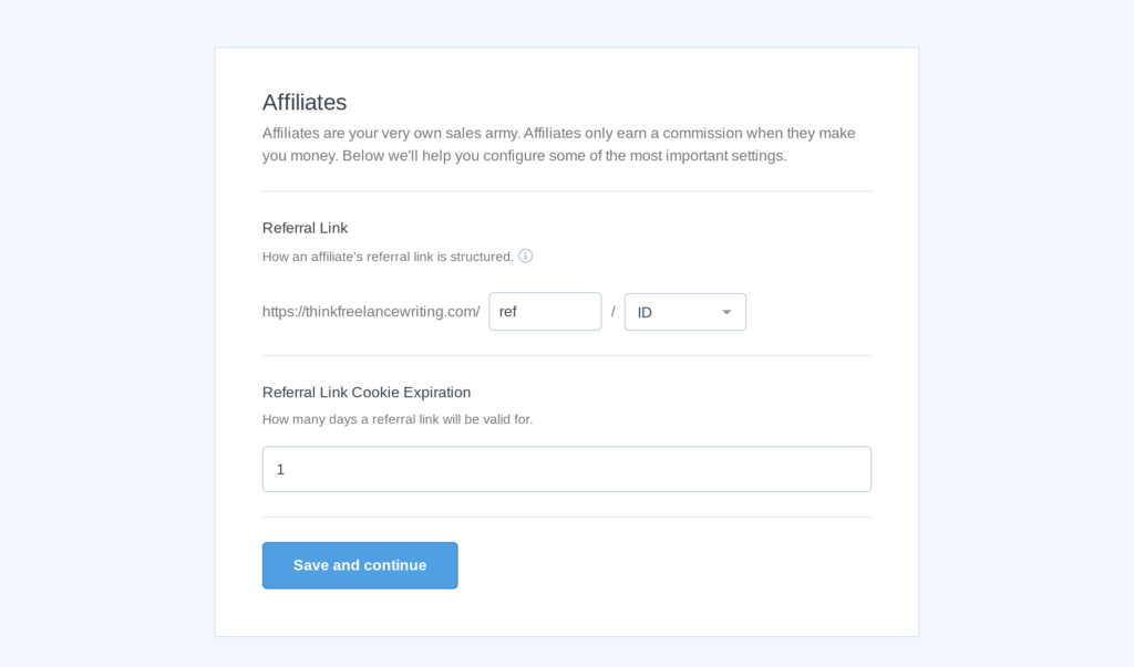Définir les cookies d'affiliation