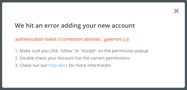 Erreur d'authentification Zapier