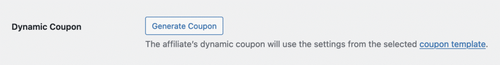 Coupon dynamique Générer un coupon