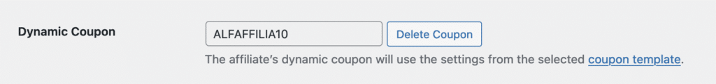 Coupon dynamique Supprimer un coupon