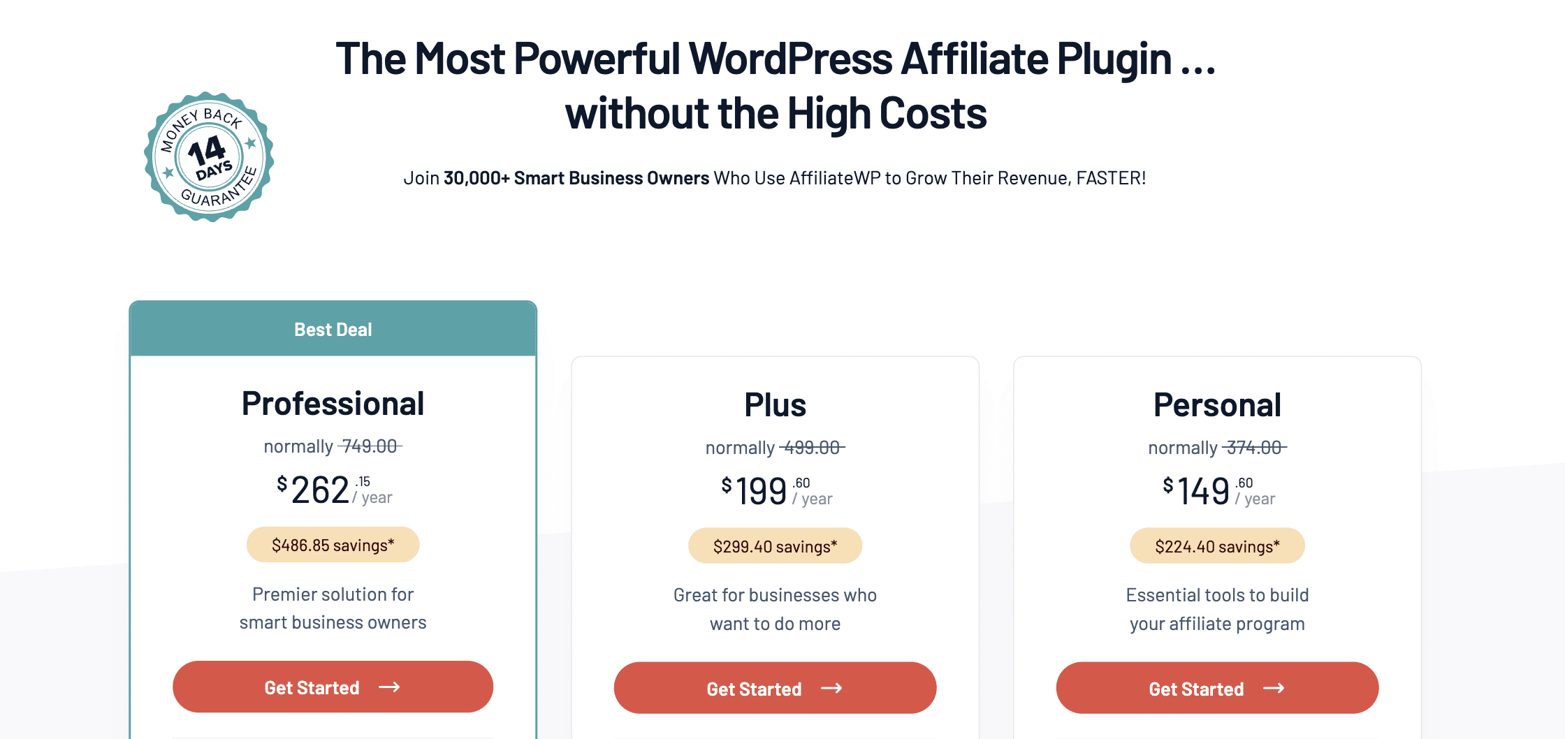 tarifs affiliatewp