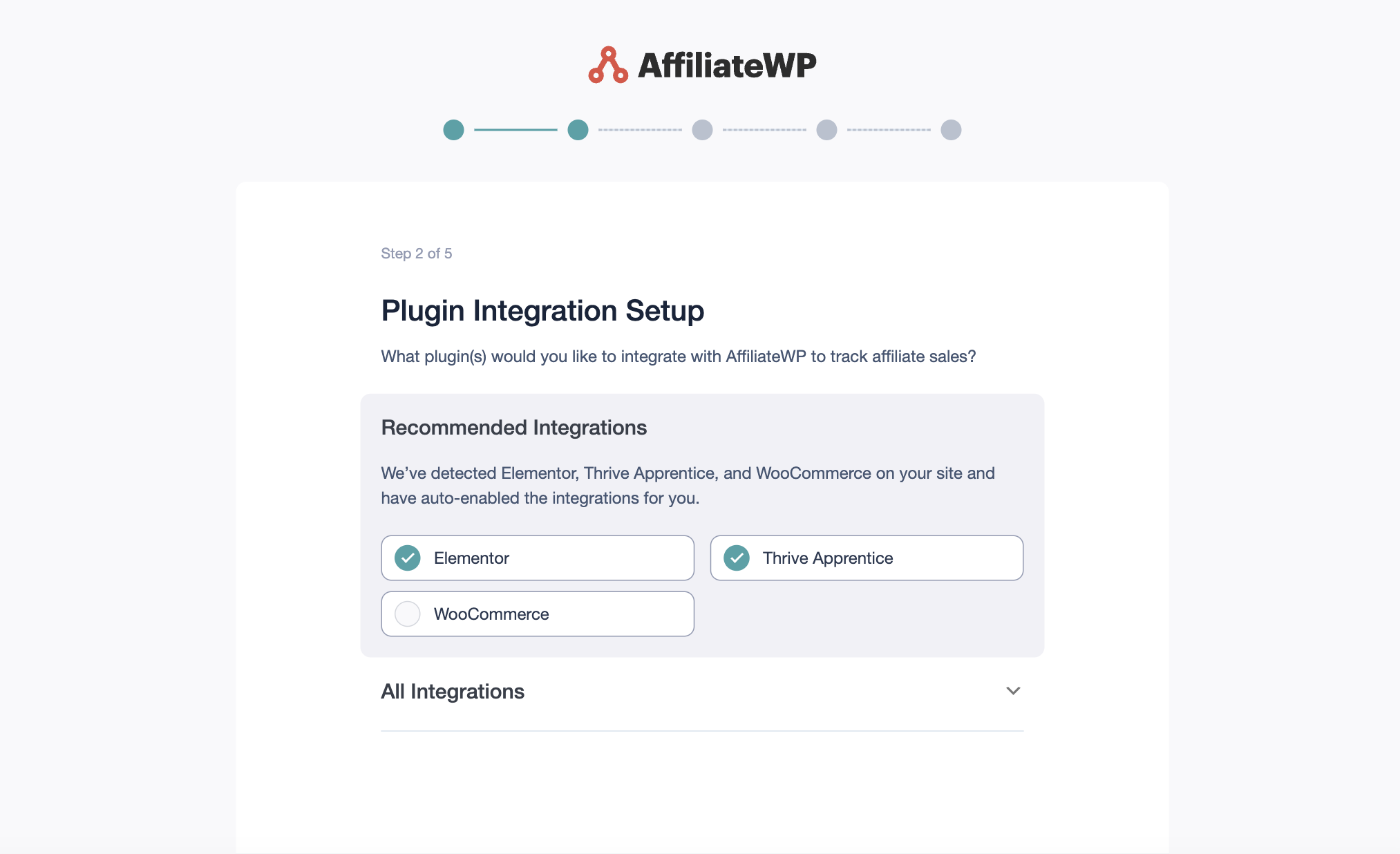 configuración de integración de plugins