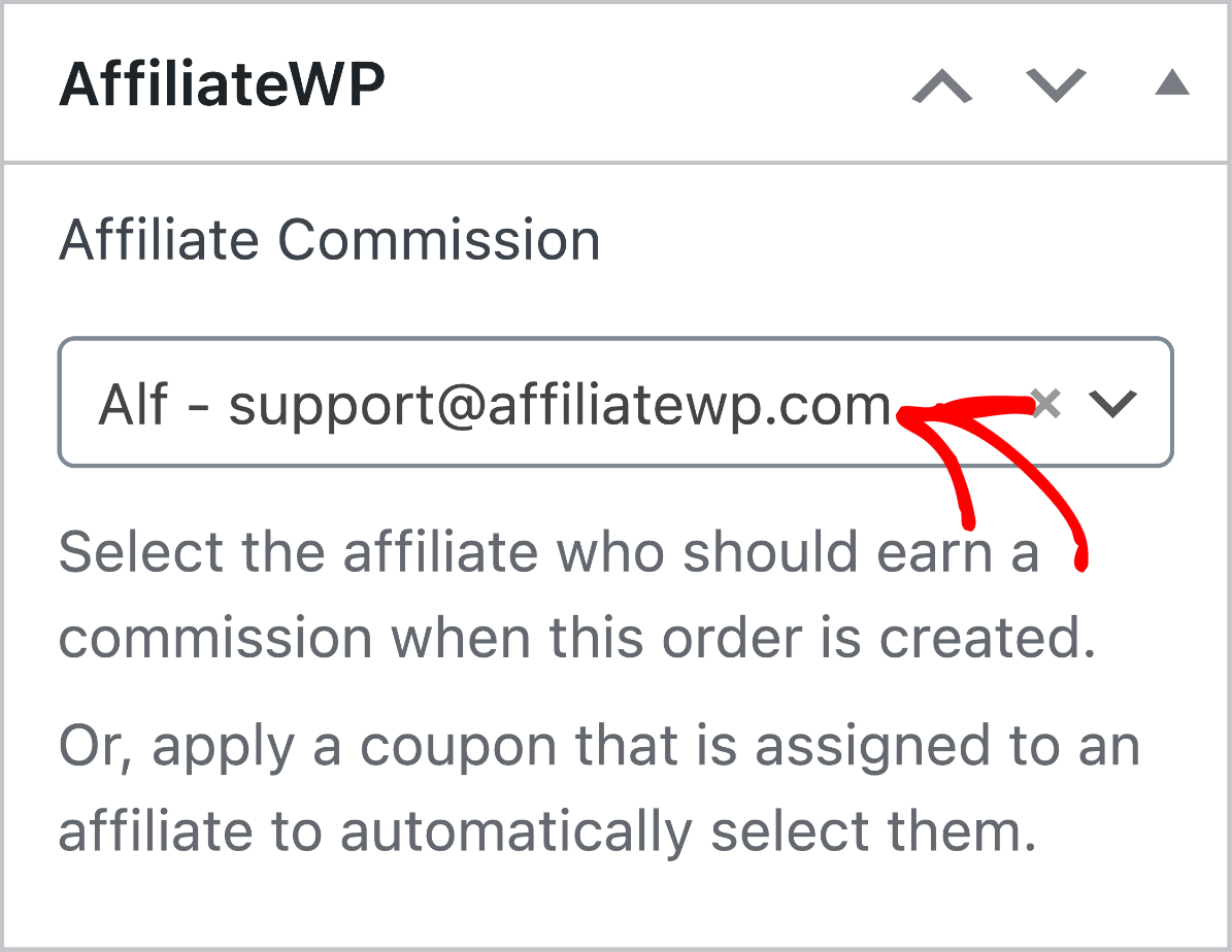 Bestellung einem Partner zuweisen-Einstellung auf dem WooCommerce-Bestelldetailbildschirm