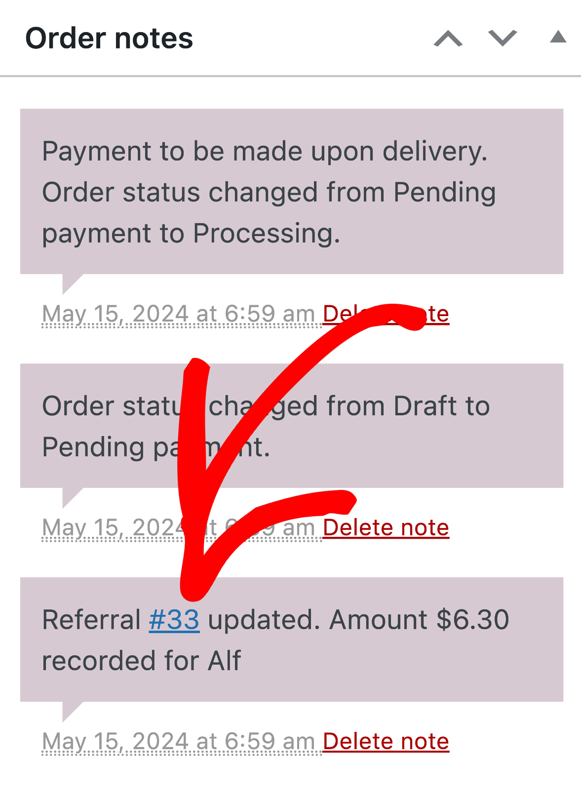 WooCommerce-Bestellnotizen anzeigen