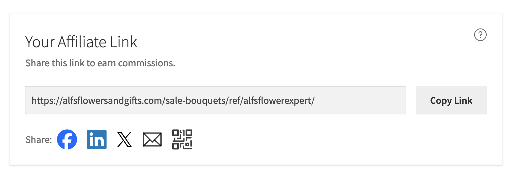 Seu Link de Afiliado mostrando o slug de afiliado personalizado por padrão