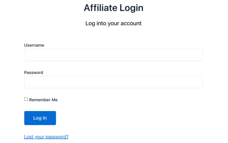 Formulaire de connexion AffiliateWP