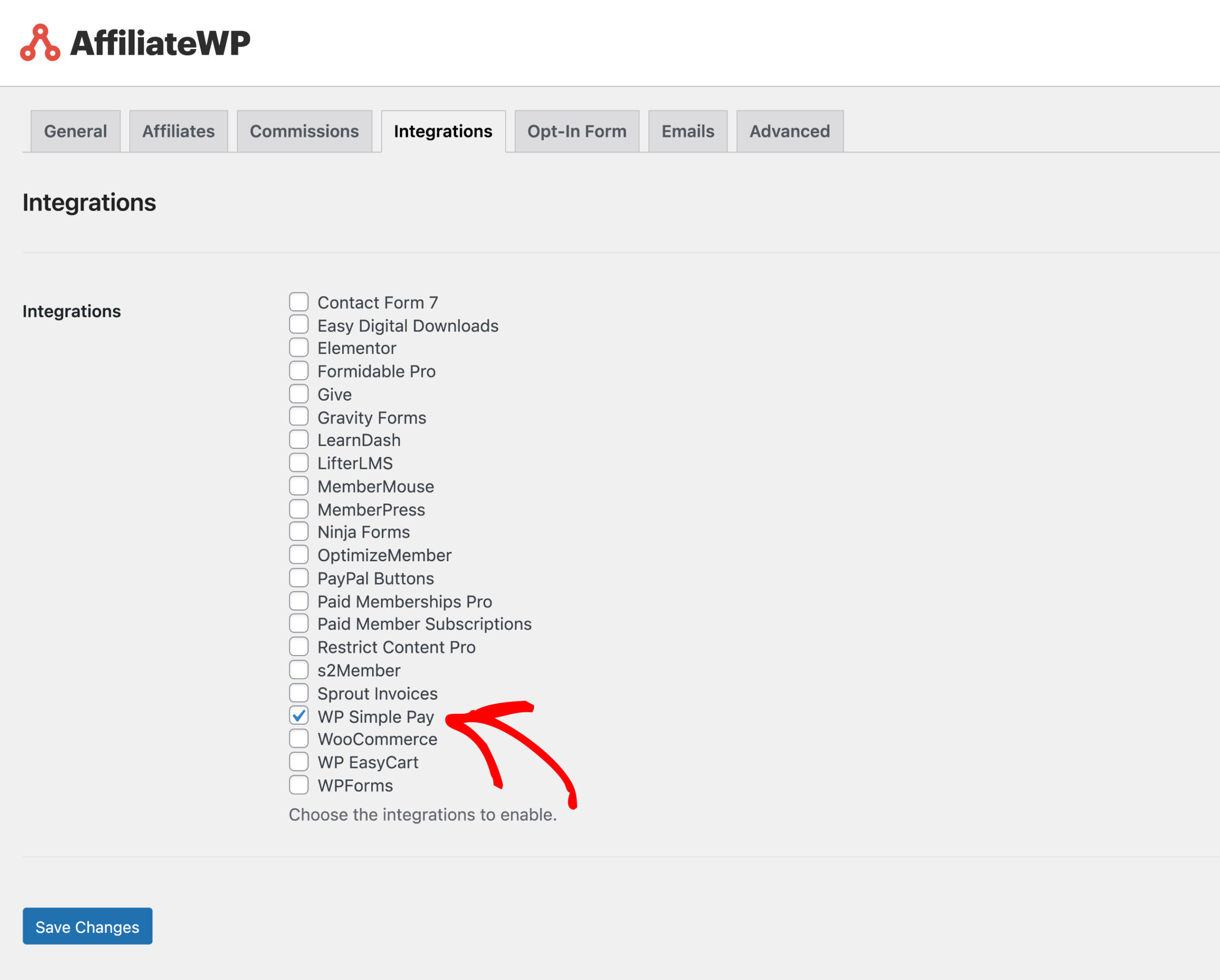 AffiliateWP WP Simple Pay連携