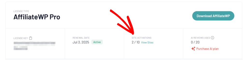 AffiliateWPライセンスサイトのアクティベーション