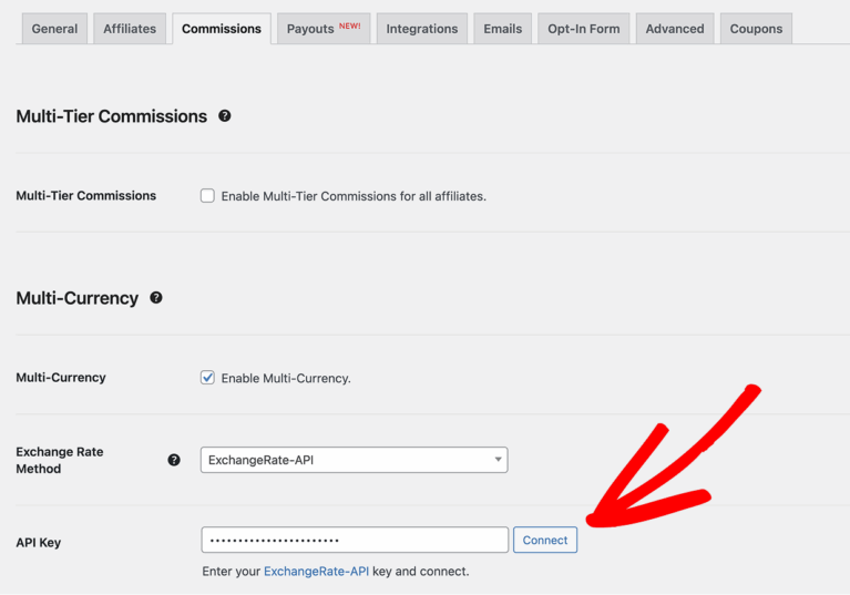 Conectar API de tipo de cambio
