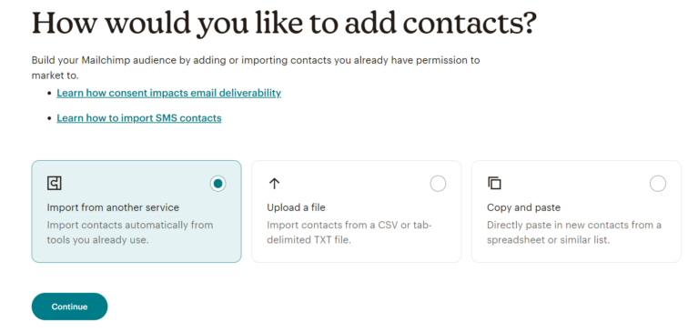 Importer des contacts