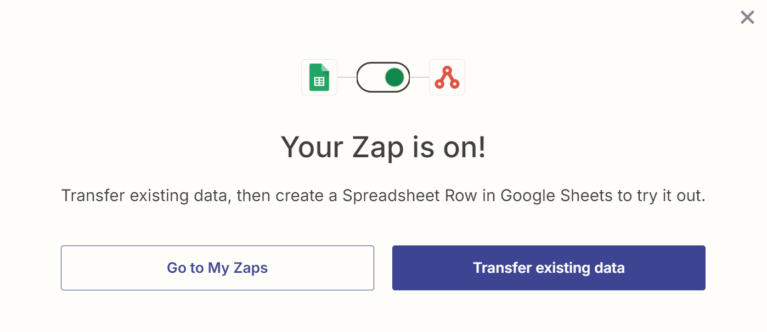 Zapier Zap activé