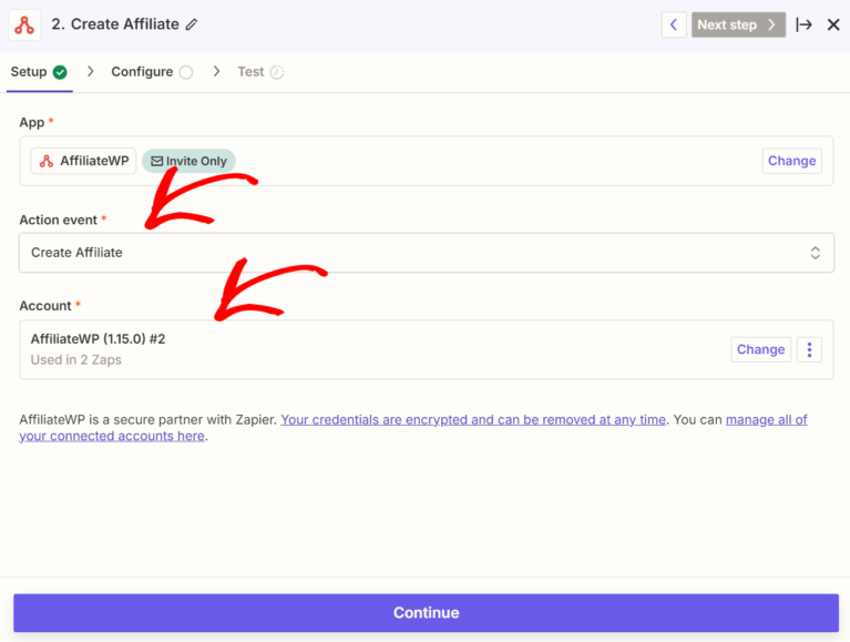 Zapier crée un affilié