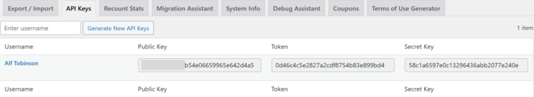 Clés API AffiliateWP