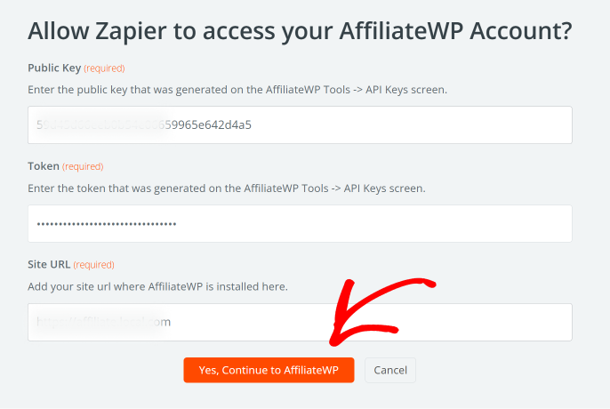 Connexion Zapier