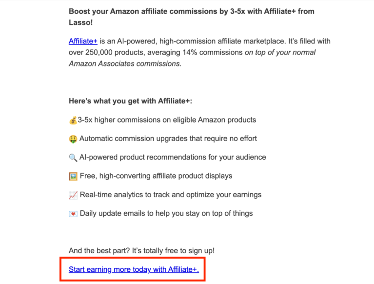 Exemple d'un bon e-mail de marketing d'affiliation