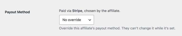 Modifier la méthode de paiement de l'affilié